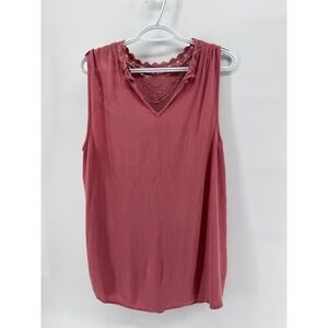 Torrid Rose Pink Crochet Lace Trim V Neck Sleeveless Tank Top Plus Size 2